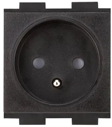 Crestron FT2A-PWR-FR series FT2A-PWR-FR-1-BASIC - power socket mechanism - France/Belgium - 1 power socket - black