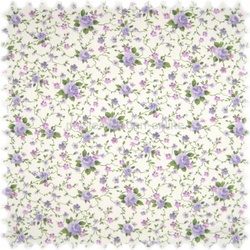 Möbelstoff Flora Little Rose Lila in Englisch Leinen Optik