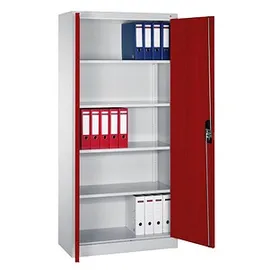 C+P CP Stahlschrank C 2000 Acurado 9260-000 S11312 lichtgrau, rubinrot 93,0 x 40,0 x 195,0 cm, aufgebaut