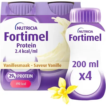 Fortimel Protein 2.4kcal Vanillegeschmack Nahrungsergänzung Bei Mangelernährung Flaschen 4x200ml