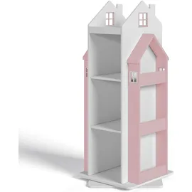 [en.casa] Kinderregal Vipsali 108 x 40 x 40 cm MDF rosa/weiß