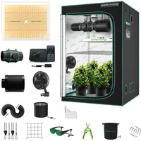 MARS HYDRO TSW2000 Growzelt Komplettset mit Smart Controller43,Vollspektrum Dimmbar Grow Lampe,120X120X200cm 1680D Hohe Reflektivität Grow Box Komplettset,6" 402CFM Automatischer Belüftungssat