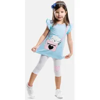 Denokids Hausanzug Cat in Bag (2 tlg) mit Katzen-Print blau 104 (4Y)