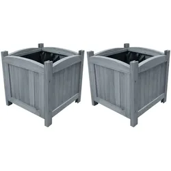 vidaXL Garten-Hochbeete 2 Stk. 30x30x30 cm Massivholz Tanne