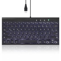 Perixx PERIBOARD-429 DE USB Tastatur mit Hintergrundbeleuch - Schwarz LEDs weiß, (11685)