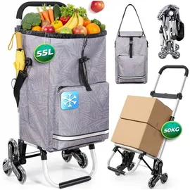 HOMECALL Einkaufswagen klappbar Geometrie-Print 55 L