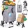 HOMECALL Einkaufswagen klappbar Geometrie-Print 55 L