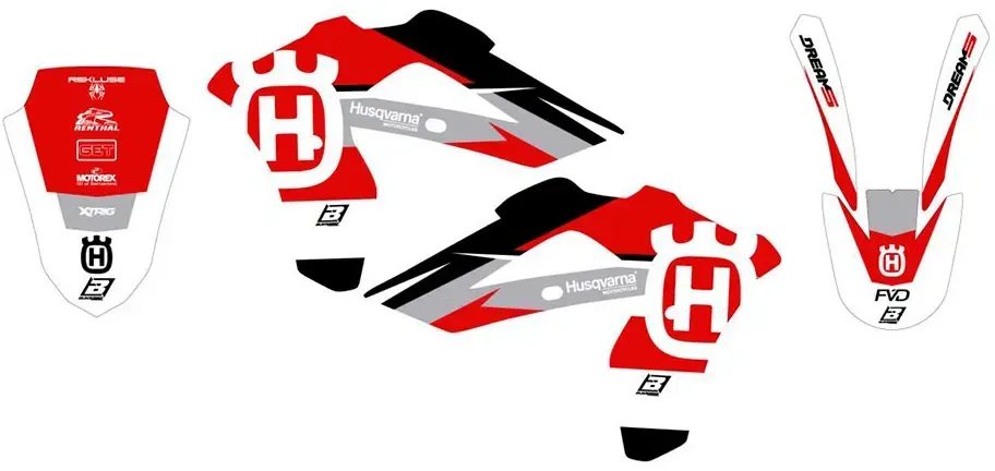 Blackbird Racing Dream 5 Husqvarna Cr 125 06-08/wr 125 06-08/wr 250 06-13/wr 300 09-13 Aufkleber - Black / Red / Silver / White - One Size