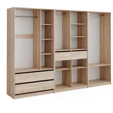 Vicco Kleiderschrank Elmo Sonoma, 100 x 200 cm Set mit 3 Teile