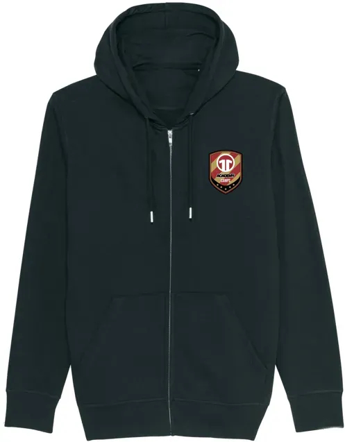 11ts Academy Zip-Hoody Brustlogo Schwarz