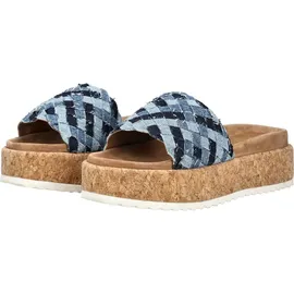 LAZAMANI Pantoletten Leder - Blau 36