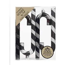 INGE-GLAS 4 Zuckerstangen 14cm Kunststoff Christbaumschmuck Weihnachtsbaumschmuck klein