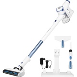 Genius Invictus X4 Akkustaubsauger 11-tlg. 3-fach-Filtersystem, 180° Gelenkkopf mit LED-Spot-Lichtern, Automodus, weiß