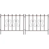 Estexo Schmuckzaun Metallzaun Gartenzaun 72x67 cm Zaunelemente 2er Set Rost