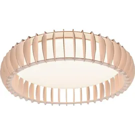 Trio Monte 1 LED Deckenleuchte 60 cm Holz Kunststoff weiß