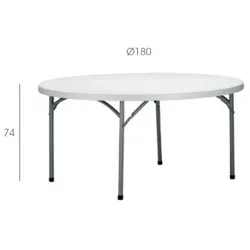 Resol garbar BEETHOVEN Runder Klapptisch Indoor, Outdoor Ø180 Grau