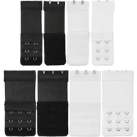 Bequeme BH Verlängerung, 8 Pack, Schwarz, Weiss, Größe XS und M, 3 x 3 + 3 x 2 Haken Reihe, für alle BH Modelle, weiches Material, Büsten Verschluss Erweiterung, Bra Extender, BH mit Komfort tragen - XS + M, 2 / 3 x 3 Haken
