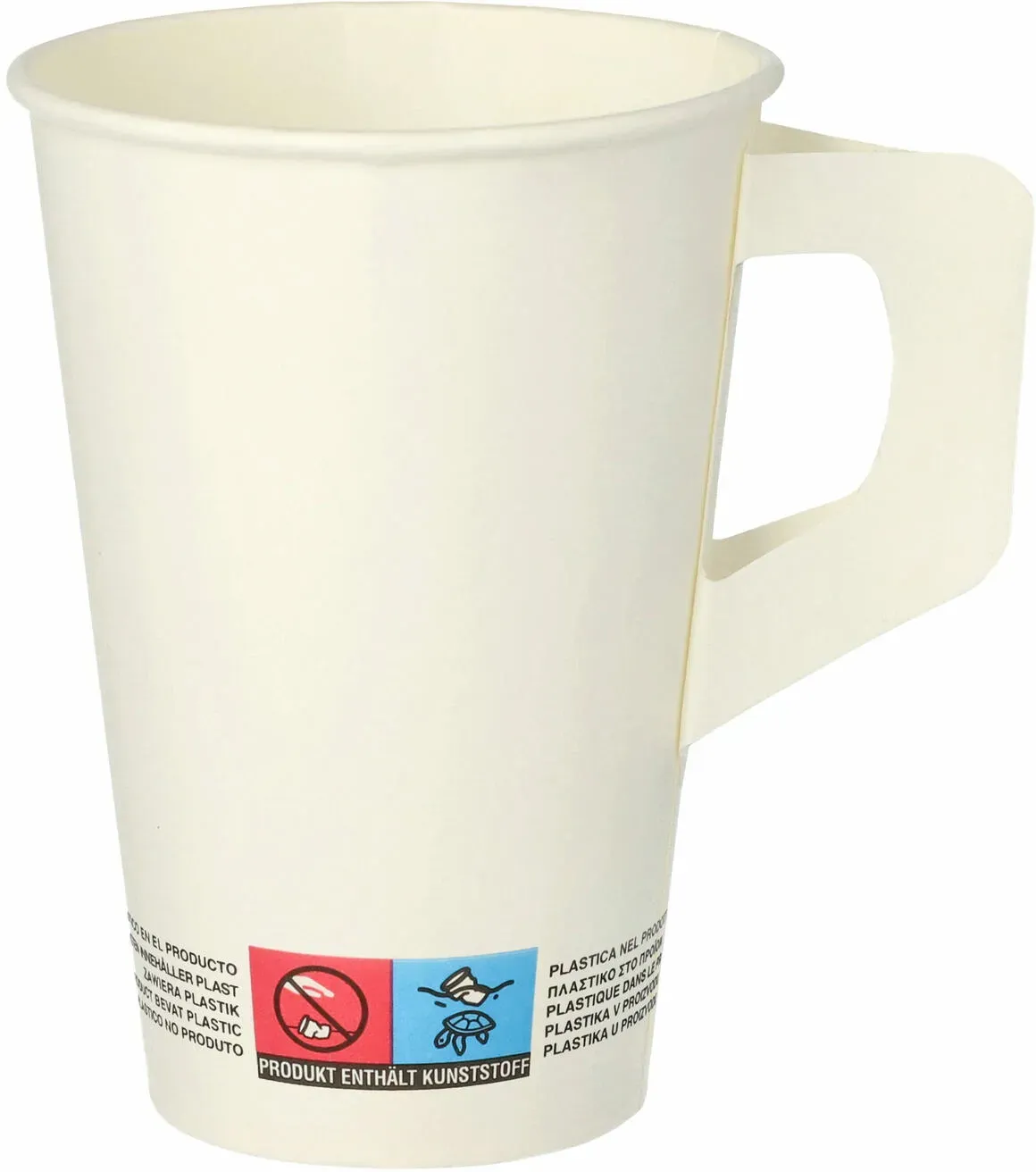 Henkelbecher Kaffeebecher weiß, Pappe beschichtet, 200 ml,  80 Stk.