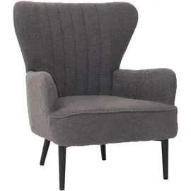 MCW Lounge-Sessel MCW-K37 Bouclé 600 g/m2 75 x 85 x 80 cm Dunkelgrau
