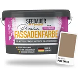 SEEBAUER diy Silikonharz-Fassadenfarbe Braun 2,5L für Außen (No. 645 Pure Earth) Selbstreinigende Fassadenfarbe mit Lotuseffekt - Geeignet für Putz, Mauerwerk und Beton