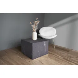 Beistelltisch KAYOOM "Cuboid 125, modernes Design, robuste Konstruktion", grau, B:55cm H:40cm T:55cm, MDF mit lackfreiem 3D-Papier, Tische, vielseitig einsetzbar, edle Oberfläche, robuste Konstruktion