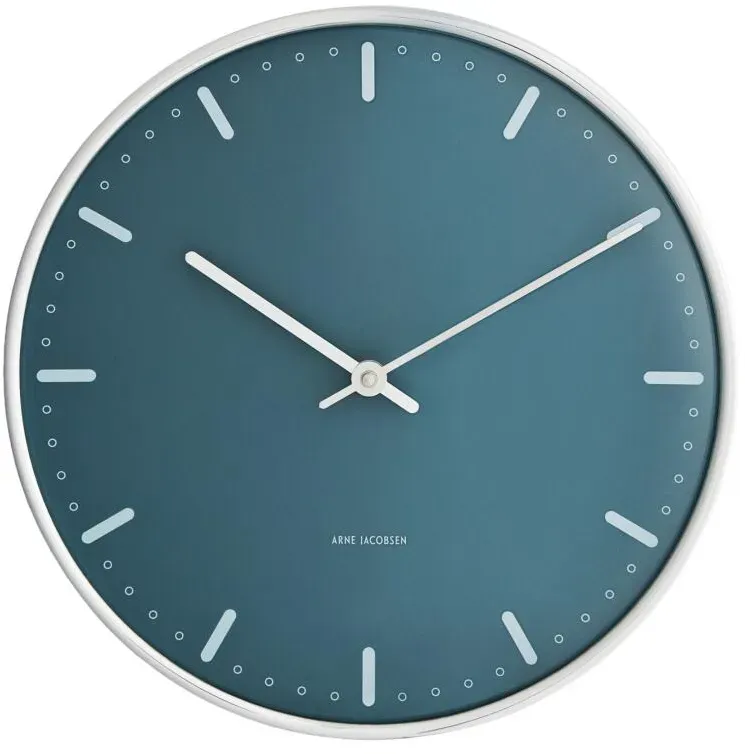 Arne Jacobsen Wanduhr City Hall Ø21 cm Blau