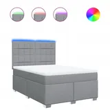 vidaXL Boxspringbett 140 x 200 cm Hellgrau