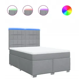 vidaXL Boxspringbett 140 x 200 cm Hellgrau