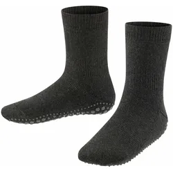 FALKE Kinder Stoppersocken - Catspads, Anti-Rutsch, Socken, Vollsohle, Merino-Wolle Dunkelgrau 35-38