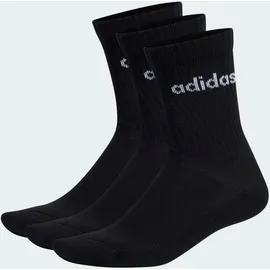 adidas Linear Crew Cushioned Socken, 3 Paar Black / White 28-30