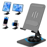 CPENG Tablet Ständer, Tablettständer für Tablets und Handys, Handyständer, Drehbarer und Faltbarer Metall Tablet Ständer, Multifunktionale Tablet Halterung für iPadi, Phone, Huawei, Samsung, Xiaomi
