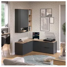 Vicco Wohnwand Wido Anthrazit Eiche 5 Teile