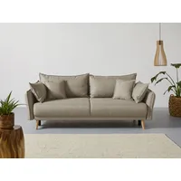 Schlafsofa HOME AFFAIRE "Granbo" Sofas Gr. B/H/T: 228cm x 95cm x 104cm, Struktur fein, mit Bettfunktion-mit Bettkasten, beige incl. Bettfunktion und Bettkasten, Federkern-Polsterung, Seitentasche