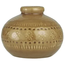 IB Laursen Vase mit krakelierter Oberfläche, H11/Ø14 cm, Ocker
