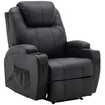 MCombo Relaxsessel elektrisch Kunstleder 92 x 109 x 92 cm Schwarz mit Massage- und Heizfunktion