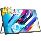 UPERFECT Portable Monitor 4K 18 Zoll UPERFECT Tragbarer Monitor UHD 3840*2160 Mobiler Monitor mit Integrierter Halterung USB C Mini HDMI für Laptop PC Smartphone XBO Switch PS5, Metallkörper, VESA-montierbar