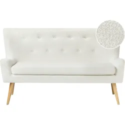 2-Sitzer Küchensofa Bouclé weiß SKIBBY