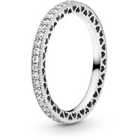 Pandora Damen-Ring Unendliche Herzen 925 Silber Zirkonia transparent Gr. 52 (16.6) - 190963CZ-52