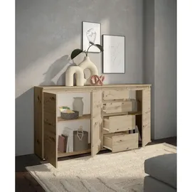 Stella Trading Boxxx Sideboard 160 x 84 x 35 cm Eiche Artisan / Braun