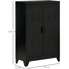 Homcom Aktenschrank 75 x 33 x 110 cm schwarz