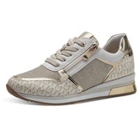 Marco Tozzi Sneaker flach mit Schnürsenkeln Freizeit, Beige (Cream comb), 39