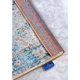 Villeroy & Boch Outdoorteppich VILLEROY & BOCH "Rene", blau (creme,blau), B:200cm H:3mm L:285cm, Polyester, Polypropylen, Teppiche, Outdoorteppich, Outdoor, Flachgewebe, wetterfest, Balkon, Garten, Klassisch, Terrasse