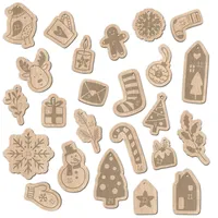 Papierdrachen 24 Adventskalender Zahlen aus Holz mit Baumwollschnur - weihnachtliche Motive - Elegante Deko für deinen Weihnachtskalender - für Kinder und Erwachsene - Set 8