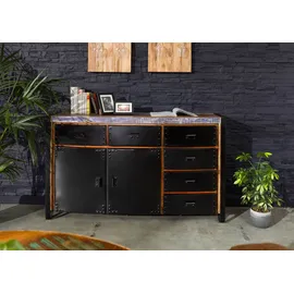 Massivmoebel24 Sideboard Altholz 148x43x90 mehrfarbig lackiert Industrial #104