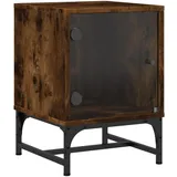 vidaXL Nachtschrank mit Glastüren 35 x 37 x 50 cm Braun