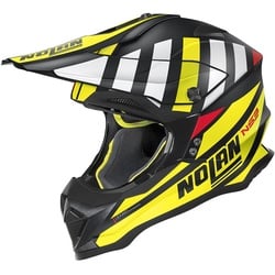 Nolan N53 Cliffjumper Motorcross Helm, zwart-wit-geel, 2XL Voorman