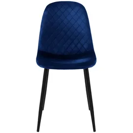 ML-Design Esszimmerstühle 4er Set, Dunkelblau, Küchenstuhl mit Samtbezug, Wohnzimmerstuhl mit Rückenlehne, Polsterstuhl mit Metallbeinen, Ergonomischer Stuhl für Esstisch, Esszimmerstuhl Scandinavian