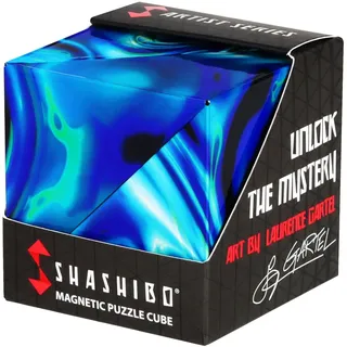 Shashibo Formwechsel-Box – Preisgekrönter, patentierter Zappelwürfel mit 36 Seltenerdmagneten – lässt Sich in über 100 Formen verwandeln (Mystic Ocean)