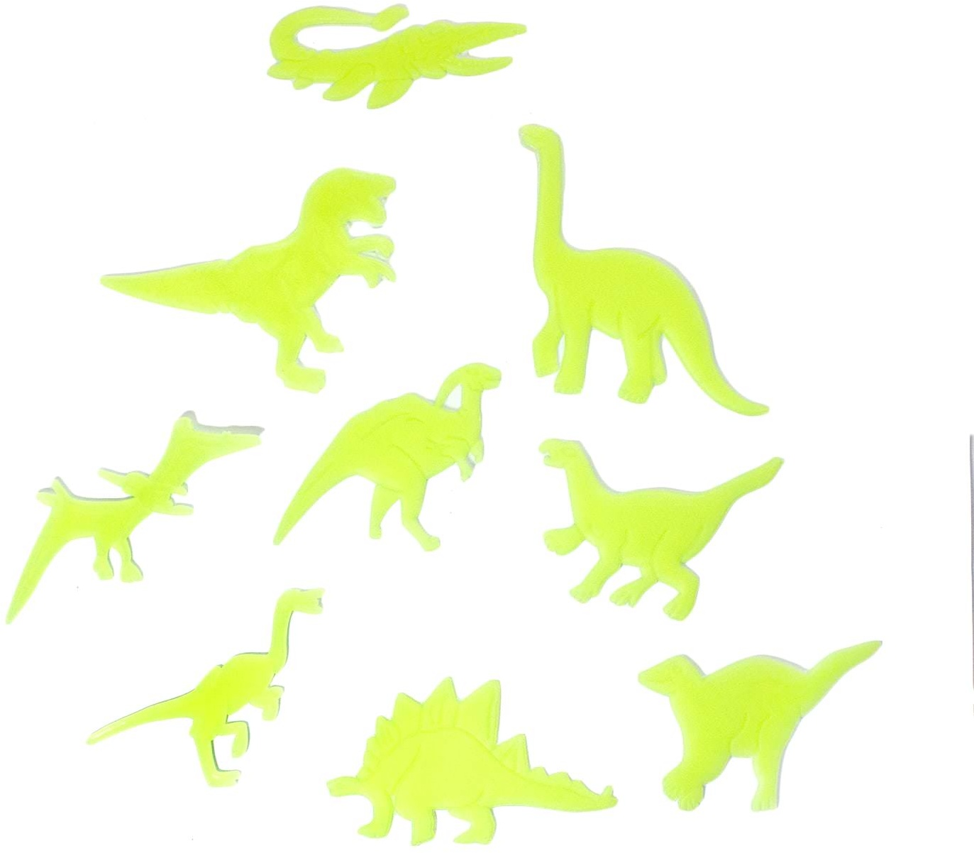 8 Leuchtdinos Sticker Dinosaurier Aufkleber leuchtend Wandsticker