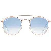 Ray-Ban Round Double Bridge RB3614N 90683F 51-22 transparent bronze-copper/light blue gradient